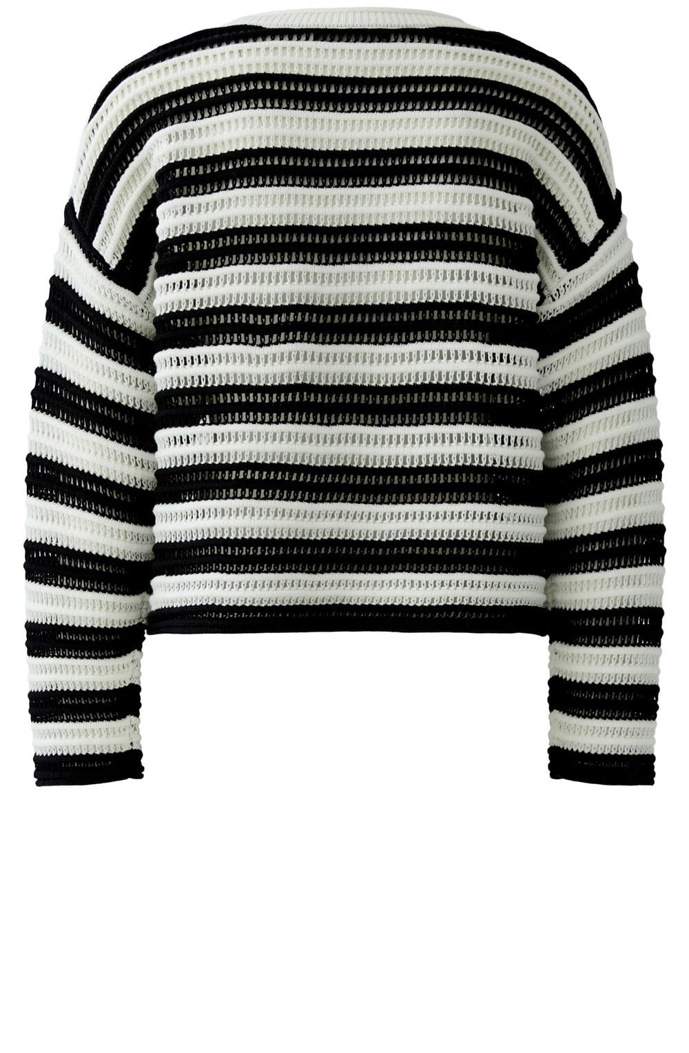 Monochrome Open Weave Striped Jumper