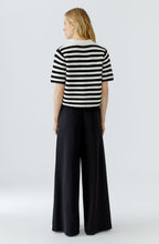 Monochrome Stripe Flower Applique Cardigan