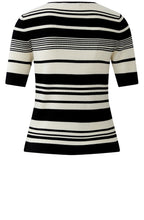 Monochrome Stripe Short Sleeve Knitted Top