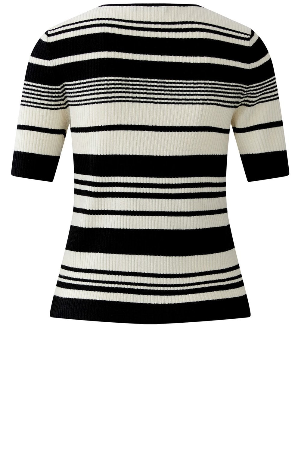 Monochrome Stripe Short Sleeve Knitted Top