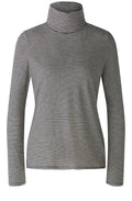 Monochrome Striped Jersey High Neck Top