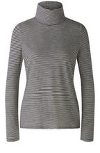 Monochrome Striped Jersey High Neck Top
