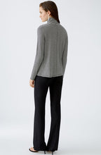 Monochrome Striped Jersey High Neck Top