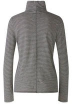 Monochrome Striped Jersey High Neck Top