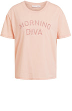 Morning Diva Slogan Peach T Shirt