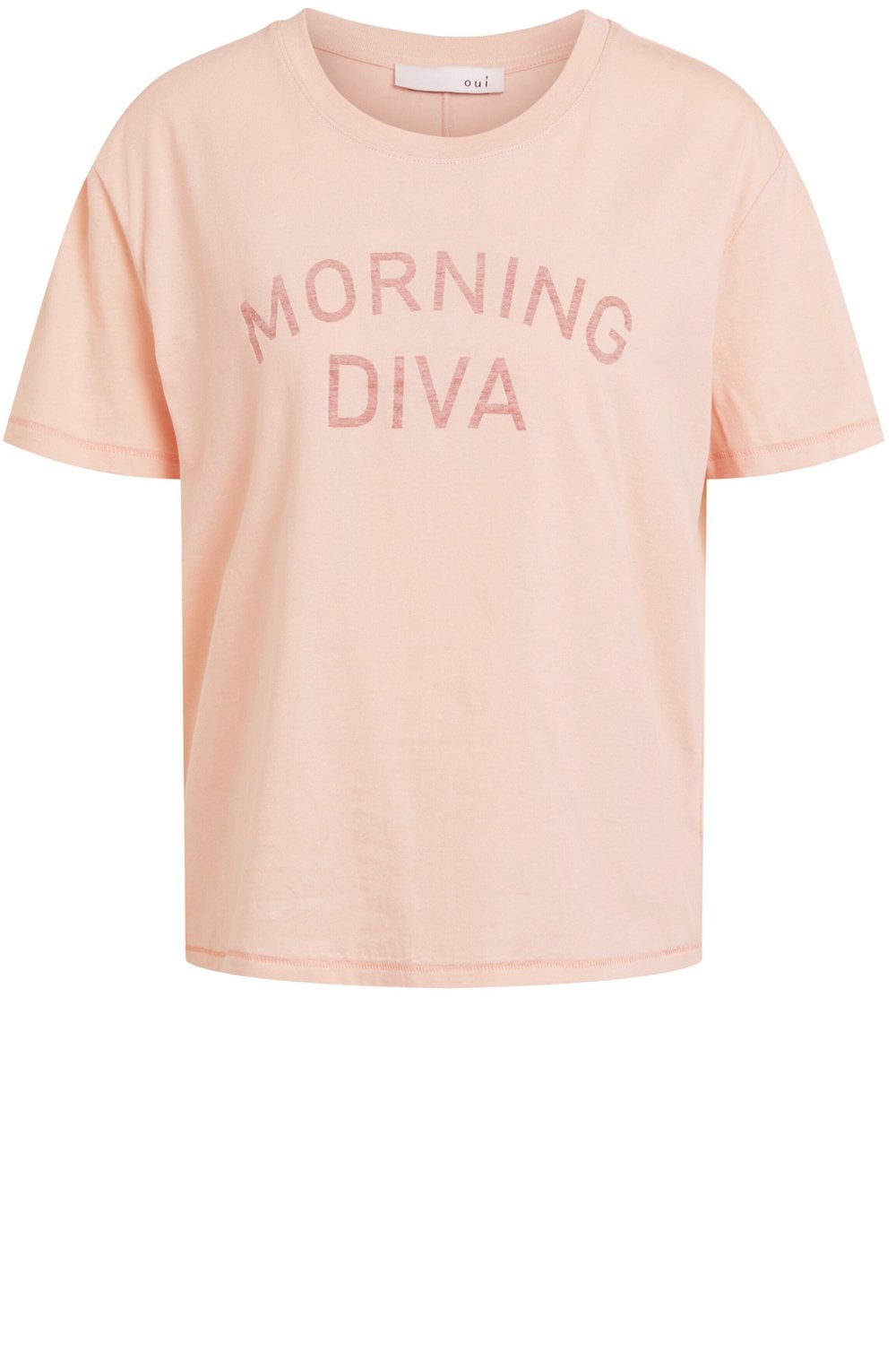 Morning Diva Slogan Peach T Shirt