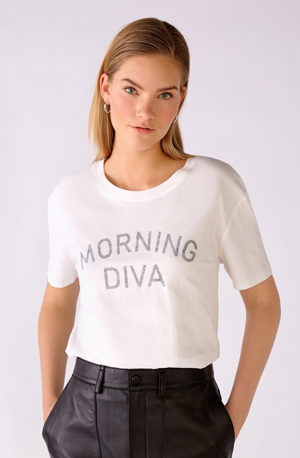 Morning Diva Slogan White T Shirt