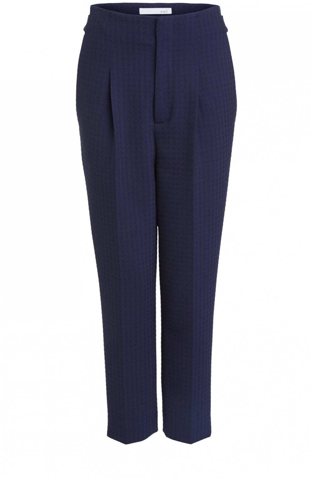 Navy Check Print Trousers