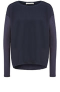 Navy Chiffon Front Top