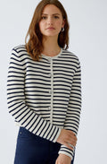 Navy & Cream Striped Cardigan
