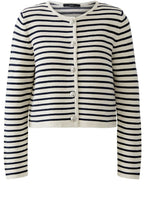 Navy & Cream Striped Cardigan