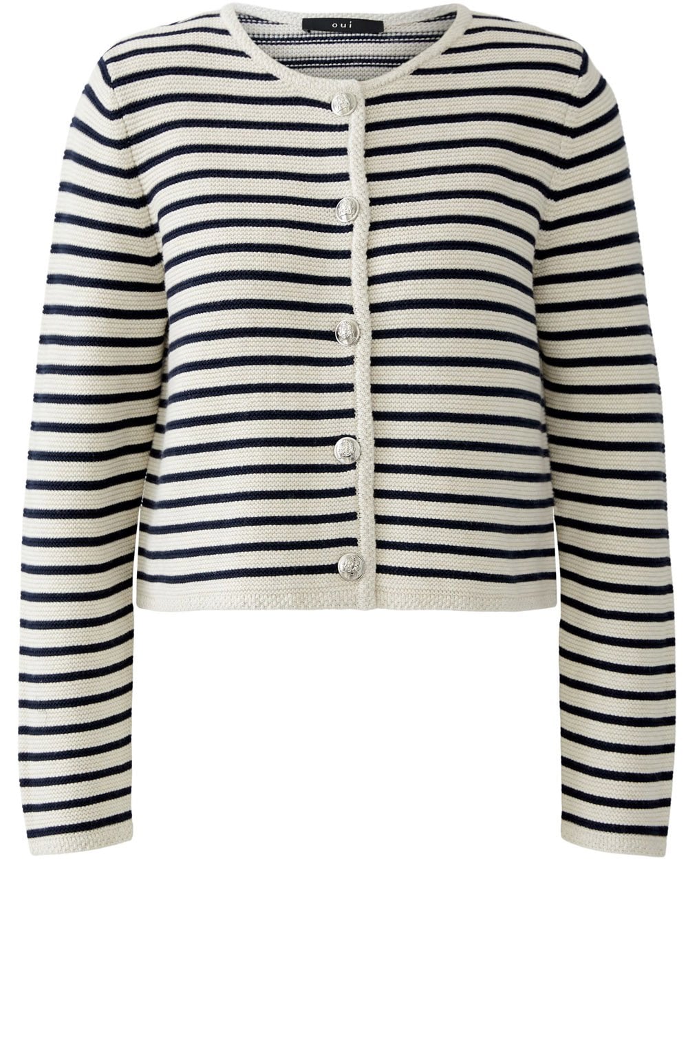 Navy & Cream Striped Cardigan