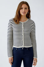 Navy & Cream Striped Cardigan
