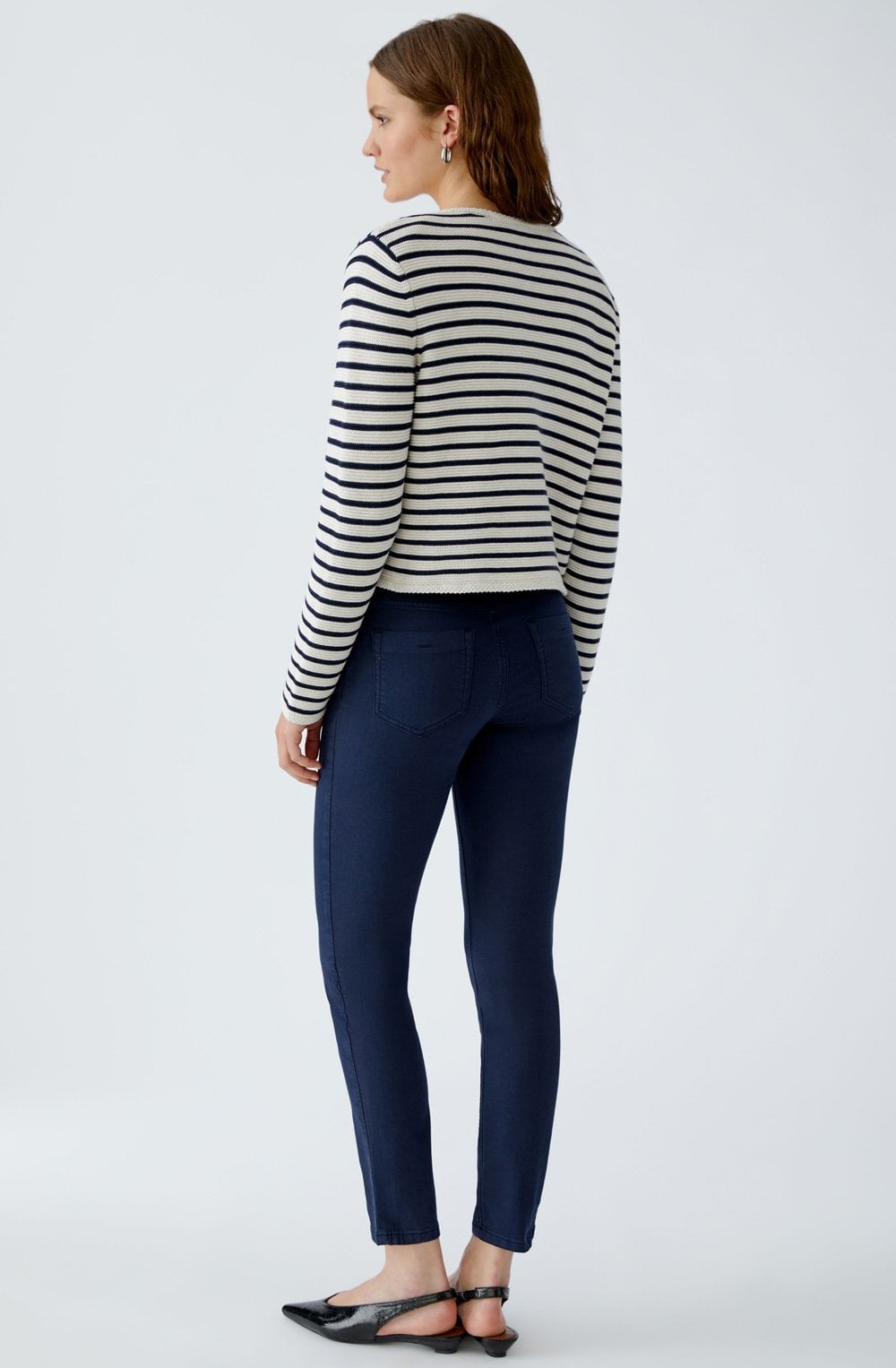 Navy & Cream Striped Cardigan