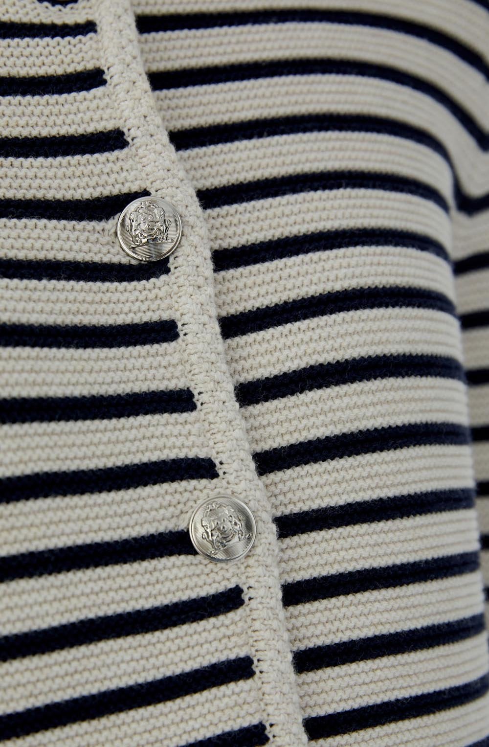 Navy & Cream Striped Cardigan