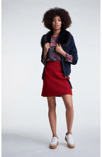 Navy Faux Fur Collar Cardigan