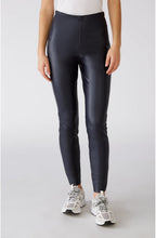 Navy Faux Leather Trousers