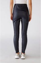 Navy Faux Leather Trousers