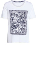 Navy Floral Design T Shirt