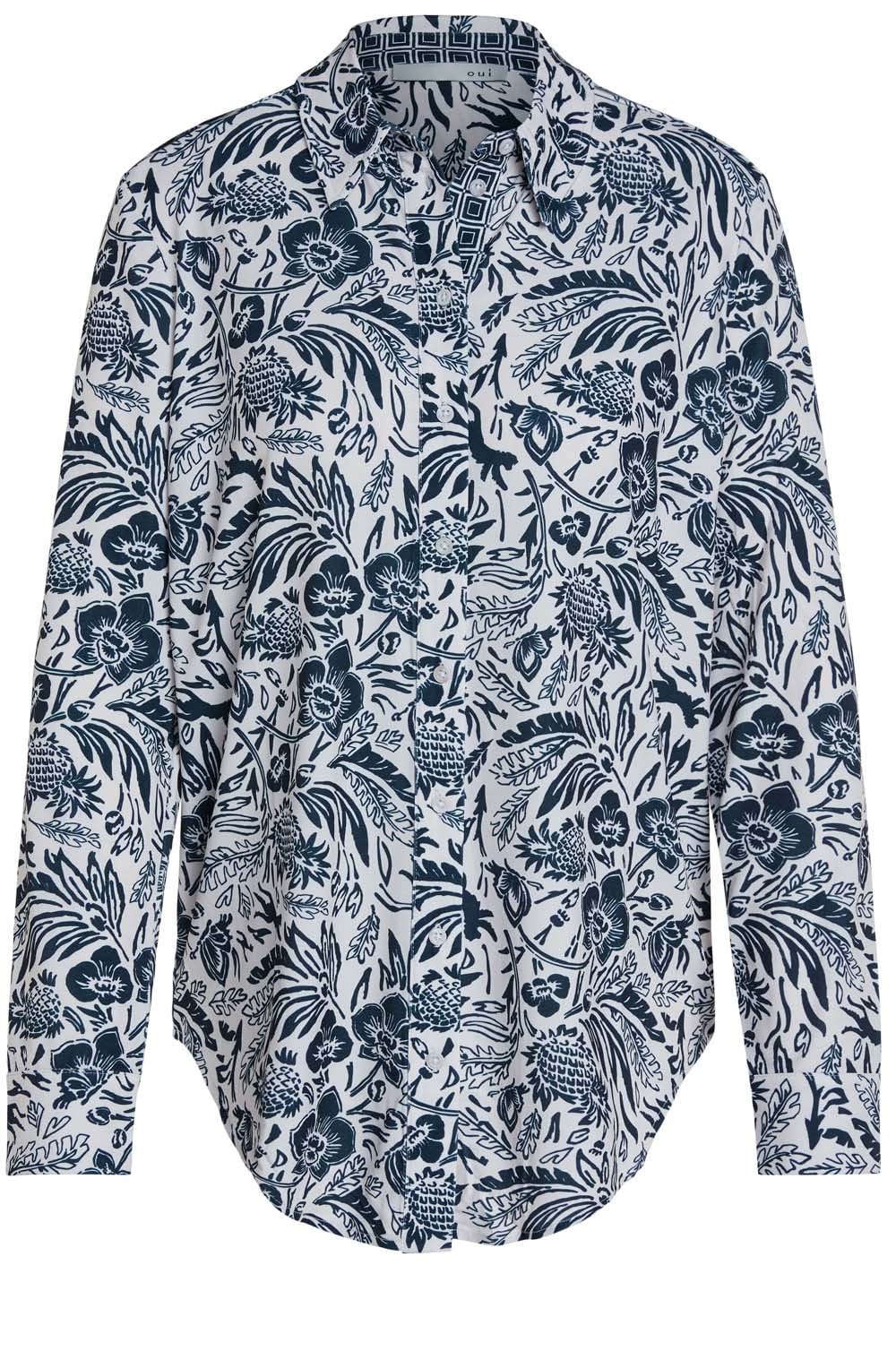 Navy Floral Print Shirt