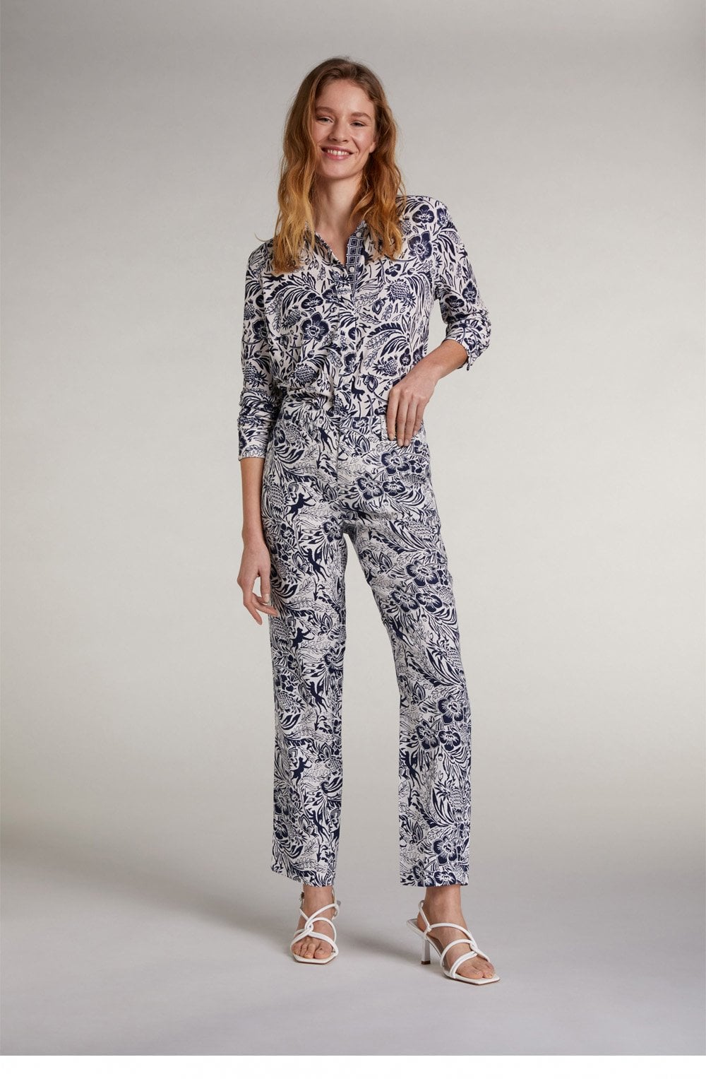 Navy Floral Print Shirt