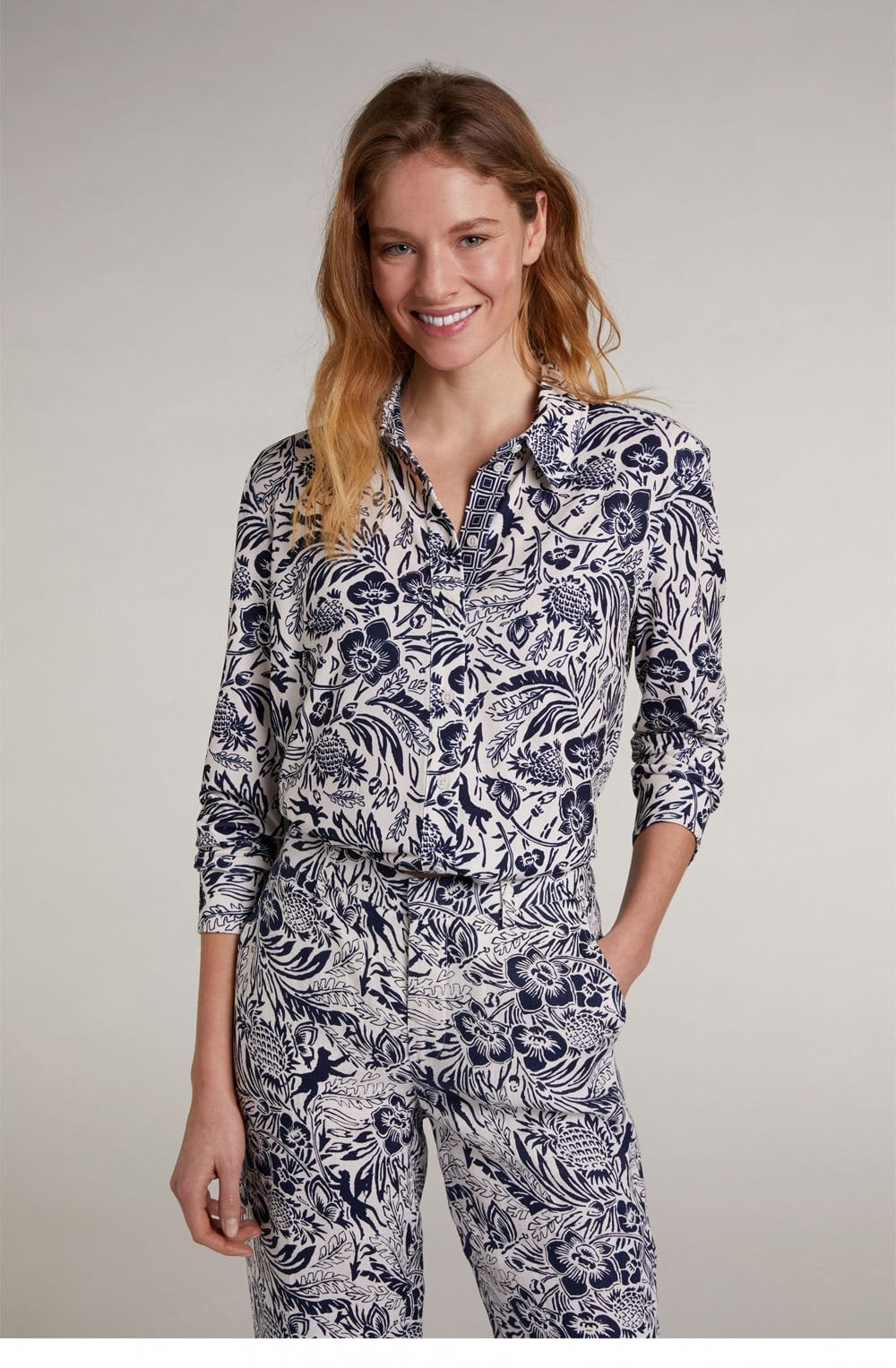 Navy Floral Print Shirt