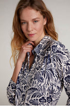 Navy Floral Print Shirt