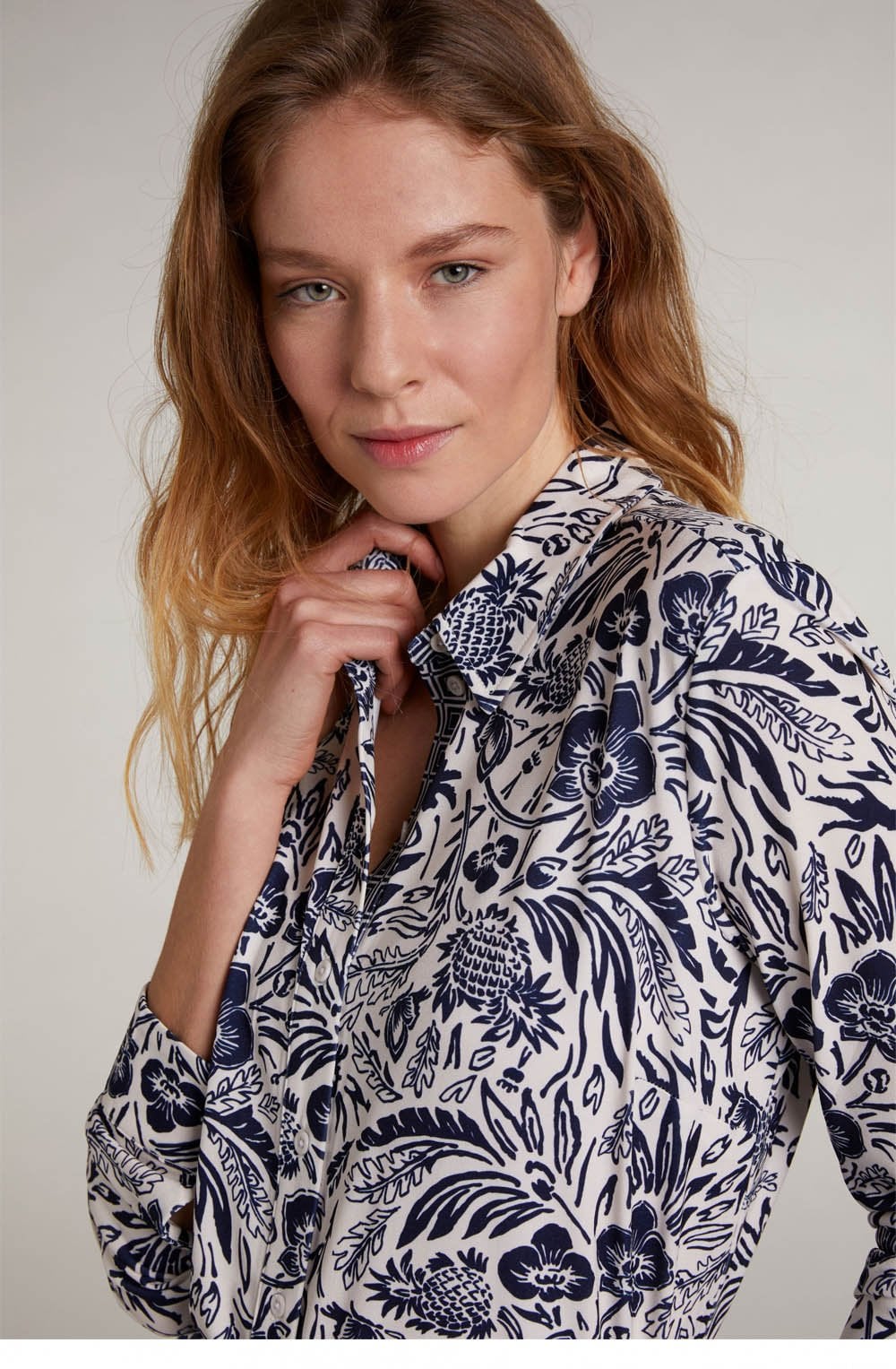 Navy Floral Print Shirt