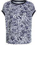 Navy Floral Print Top