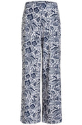 Navy Floral Wide Leg Trousers
