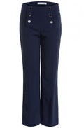 Navy High Waisted Trousers