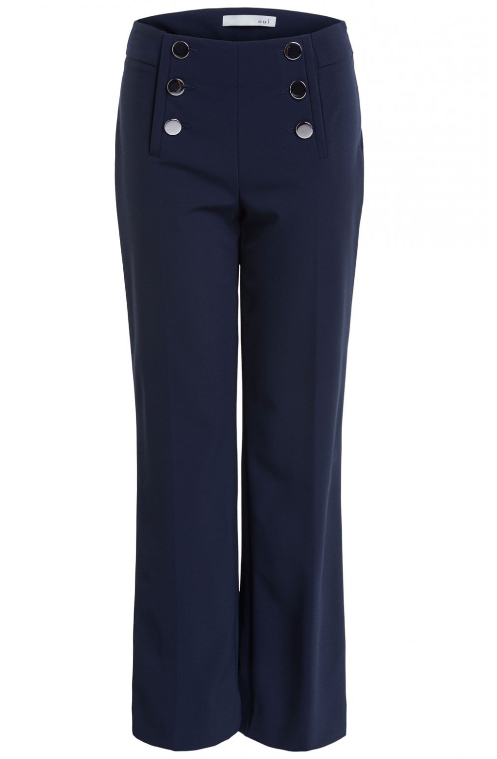 Navy High Waisted Trousers