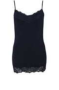 Navy Lace Detailed Vest Top