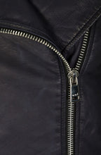 Navy Leather Biker Jacket