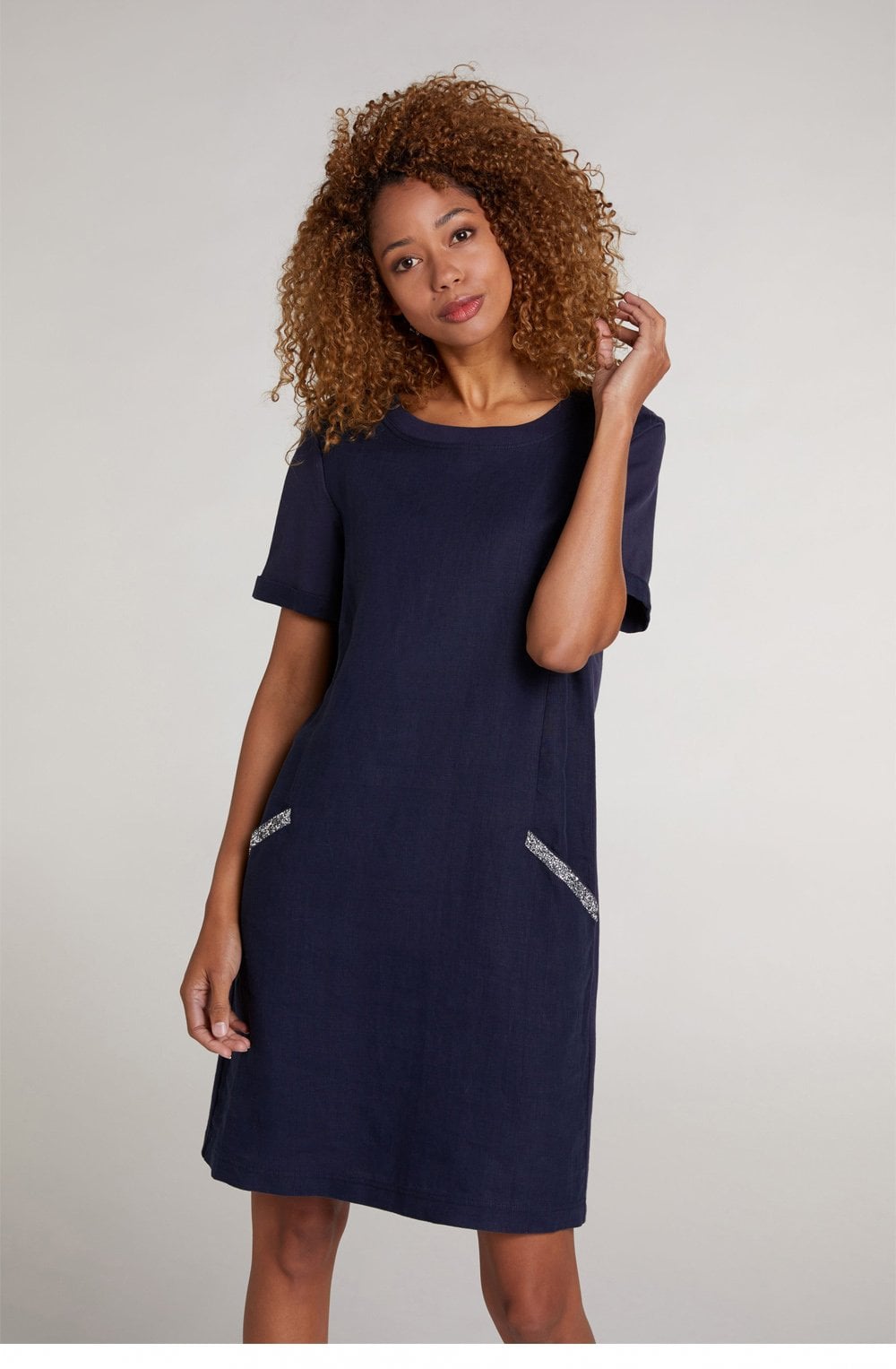 Navy Linen Dress