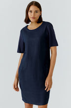 Navy Linen Front Dress