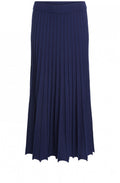 Navy Pleated Knit Skirt