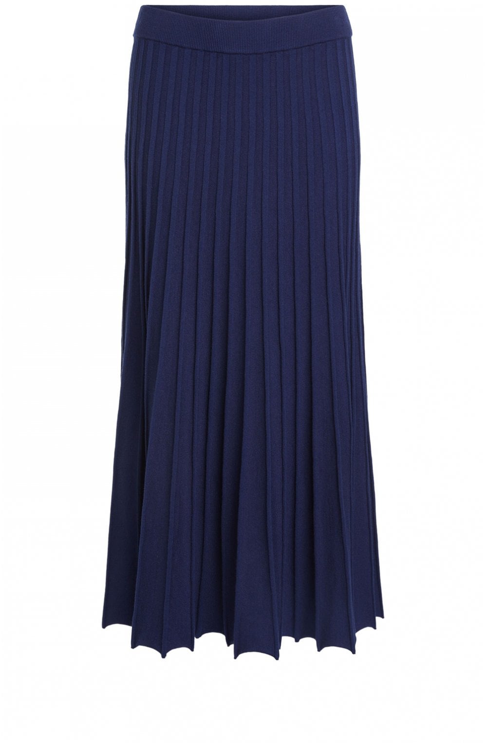 Navy Pleated Knit Skirt