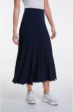 Navy Pleated Knit Skirt