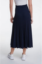 Navy Pleated Knit Skirt