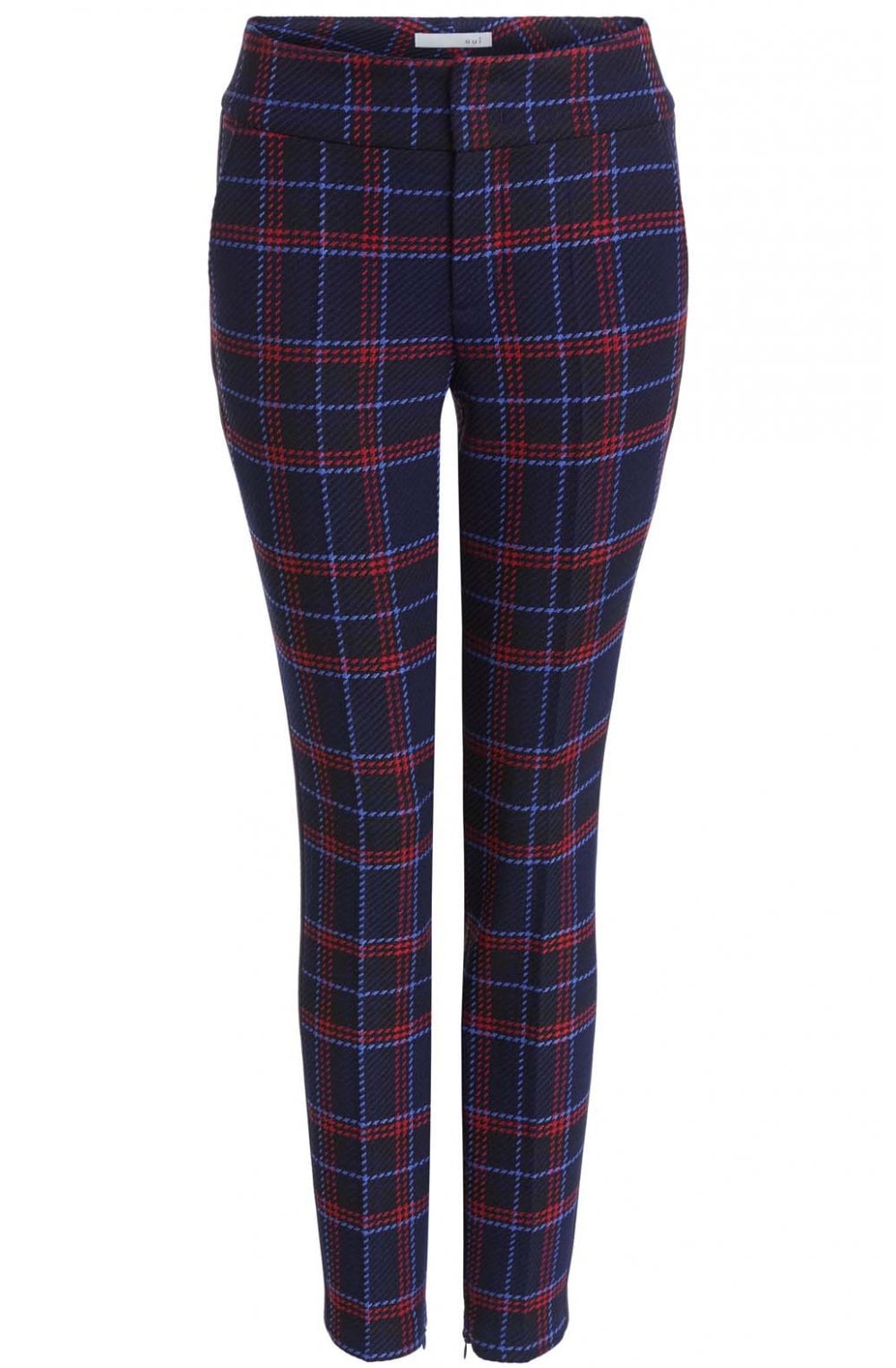 Navy & Red Check Trousers