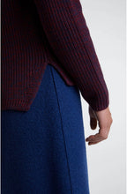 Navy & Red Woven Knit Jumper