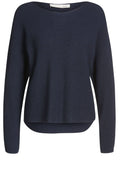Navy Ribbed Knit Sweater