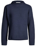 Navy Ribbed Knit Sweater
