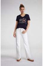 Navy Slogan T Shirt