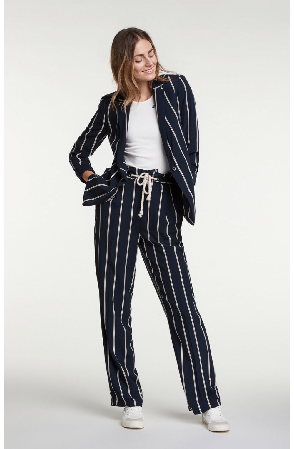 Navy Striped Tailored Jacket