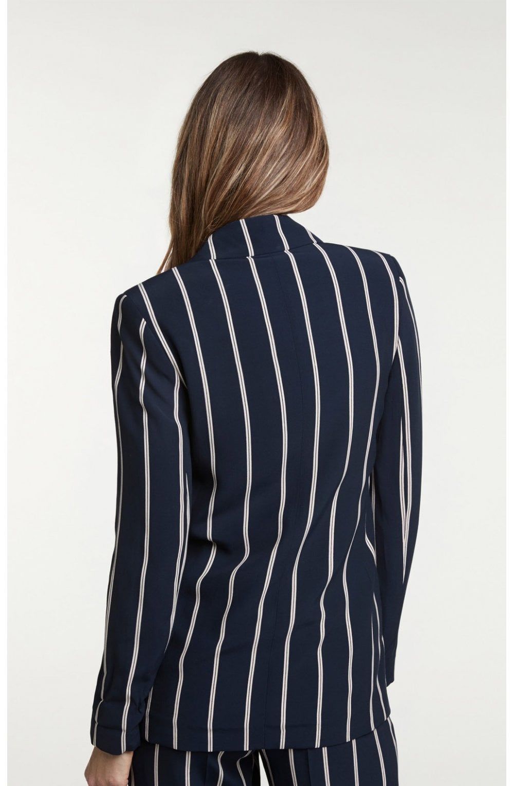 Navy Striped Tailored Jacket