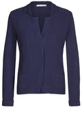 Navy Textured Knit Jacket