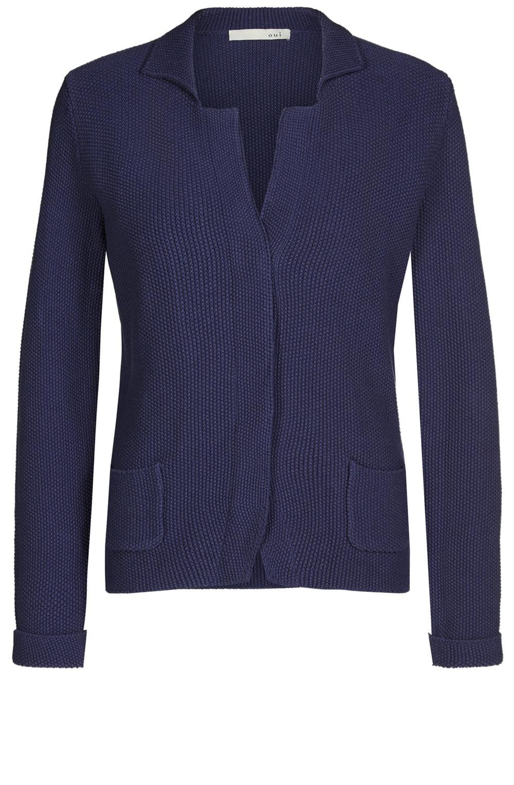 Navy Textured Knit Jacket