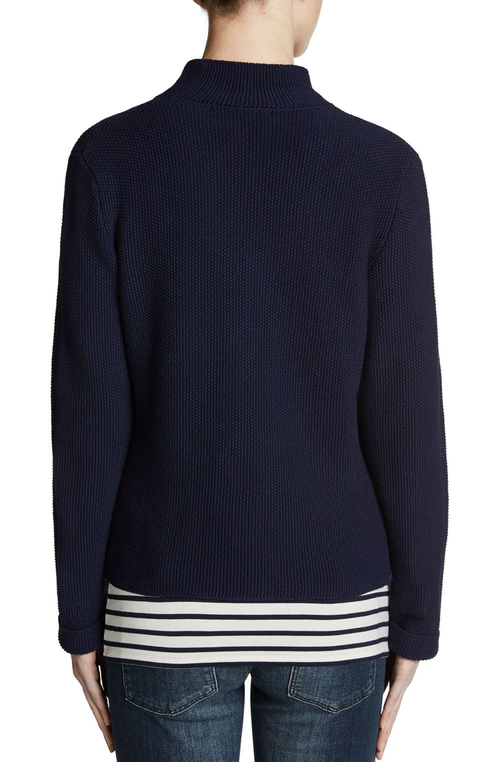 Navy Textured Knit Jacket